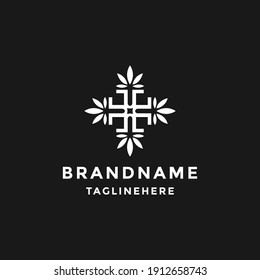 Logo marijuana plus health vector illustration