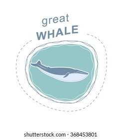 Logo of marine animals, whales, underwater world, wild animals