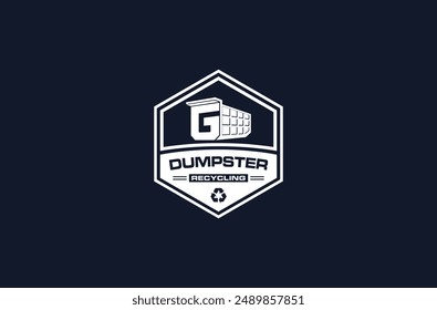 logo mark of dumpster premium vector