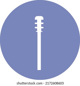 It is the logo mark illustration of the design with the microphone stands in a purple circle