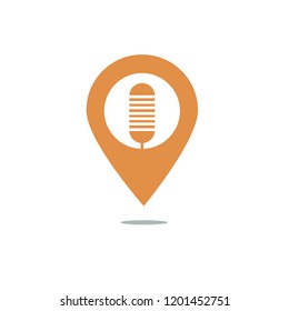 Logo mark location vector sound recording template design eps 10