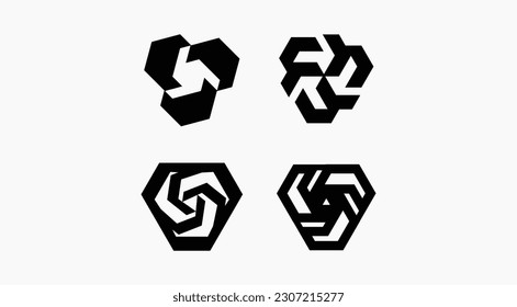 Iconos de marcas de logotipo - Aislados en fondo gris - Ilustración vectorial, Diseño gráfico Editable Para Su Diseño. Logo plano inusual