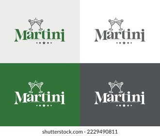 Logo for martini bar and drinks.