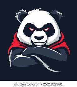 Logo Mascot of Angry Panda, Panda Logo for Esport gaming