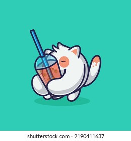 Logo mascot cat chibi animal illustration