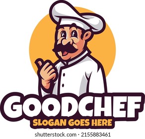 Logo mascot chef illustrations vector