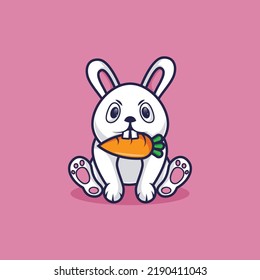 Logo mascot chibi illustration rabbit
