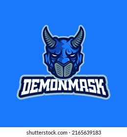 Logo mascot demon with mask mascot game