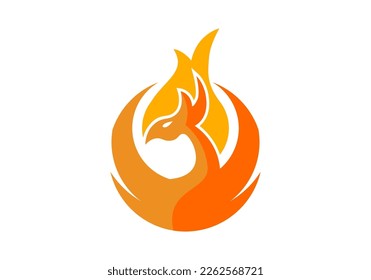 Logo Mascot Dragon Fire Premium Design Graphic