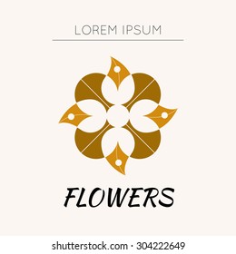 logo, mascot for the flower shop, a natural element, environment, stylized image of a flower