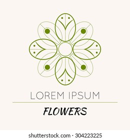 logo, mascot for the flower shop, a natural element, environment, stylized image of a flower