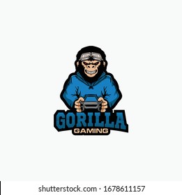 logo mascot gorilla gaming, vector eps 10