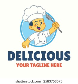 Logo Mascot Of Happy Chef