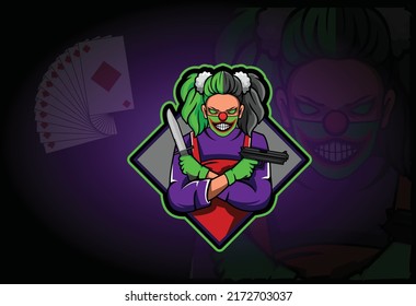 Logo Mascot jester - joker	| illustration vector