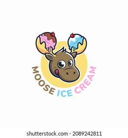 logo mascot moose ice cream