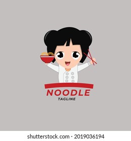 Logo Mascot  Noodle  Vector Ilustration