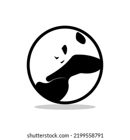 Logo mascot panda design concept illustration