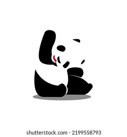 Logo mascot panda design concept illustration