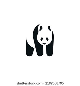 Logo mascot panda design concept illustration