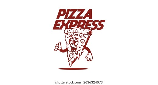 logo mascot pizza illustration vector cartoon