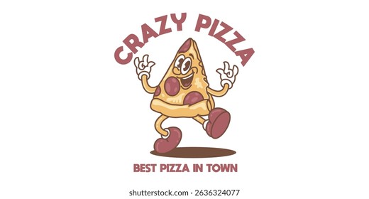 logo mascot pizza illustration vector cartoon