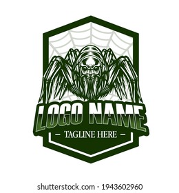 ilustración vectorial de araña de mascota de logotipo