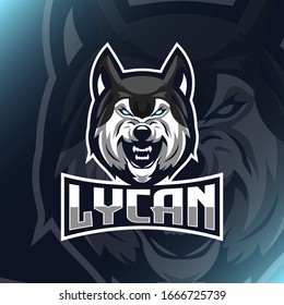 logo mascot sports gaming animal wolf illustration