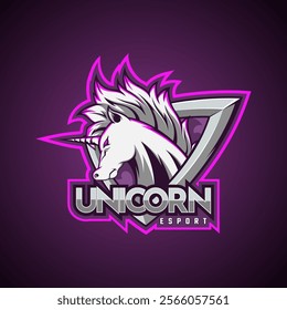 The logo mascot of a unicorn: mascot, vector illustration, logo.