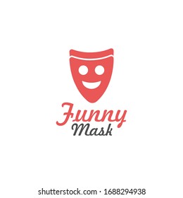 logo mask funny simple design vector