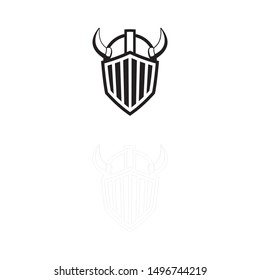 logo mask viking people vector