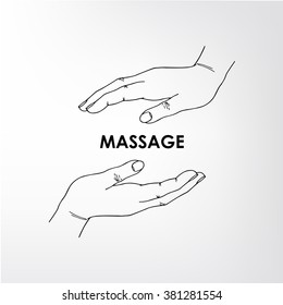Logo for the massage parlor. The image can be used for printing cards and posters, as backgrounds, advertising, logo massage salon, medical center