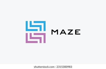 Logo maze square concept for creative business 