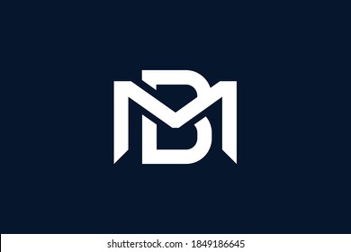 Logo MB BM alphabet letter design and template. Initial based minimal flat monogram icon vector