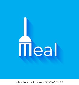 Logo of a Meal vector icon Text logo, Simple and clean, flat design, Suitable for communication company or service
