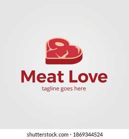Logo Meat Love Template Design