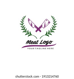 logotipo del vector de tienda de carne