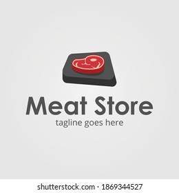 Diseño de plantilla de almacén de carnes con logotipo