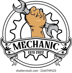 Logo Mechanic Badge Vintage Style For Automotive