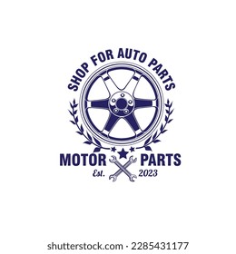 logo mechanic motor shop vector illustration