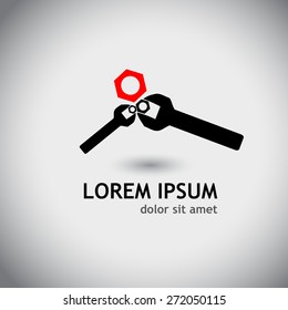 Logo Mechanical nuts. Vector
