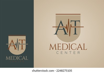 Logo, medical logo based on the initial letter AT