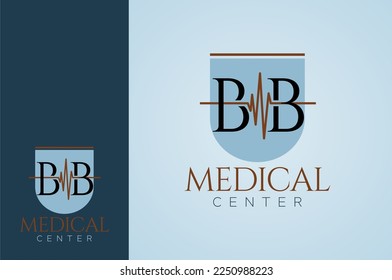 Logo, medizinisches Logo auf der Grundlage des ursprünglichen Buchstaben bb	
