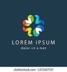 Logo medical colored cross vector design template. Clinic, pharmacy logotype concept icon