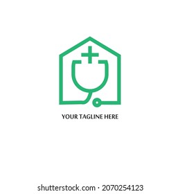 logo medical doctor clinic vector design illustration for your business identity template.  Creative company name with slogan brand logo. Beautiful Company Logo Idea, health care phonendoscope logo