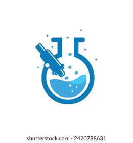 Logo, medizinischer Laborbeobachter, Vektorgrafik