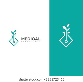 logo of medical laboratory science Design Template Vector icon