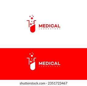 logo of medical laboratory science Design Template Vector icon