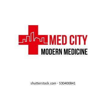 Logo medicine city template design vector