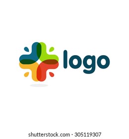 Logo. Medicine. Cross. Vector illustration. Medic abstract symbol.