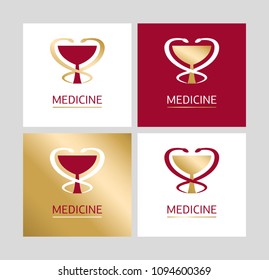 logo medicine / snake sign with bowl / symbol